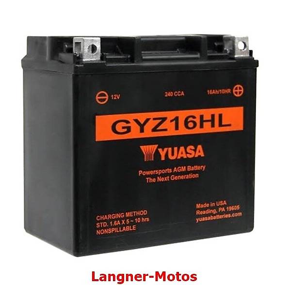 Yuasa GEL Motorrad Batterie 12V 16AH GYZ16HL Harley Buell