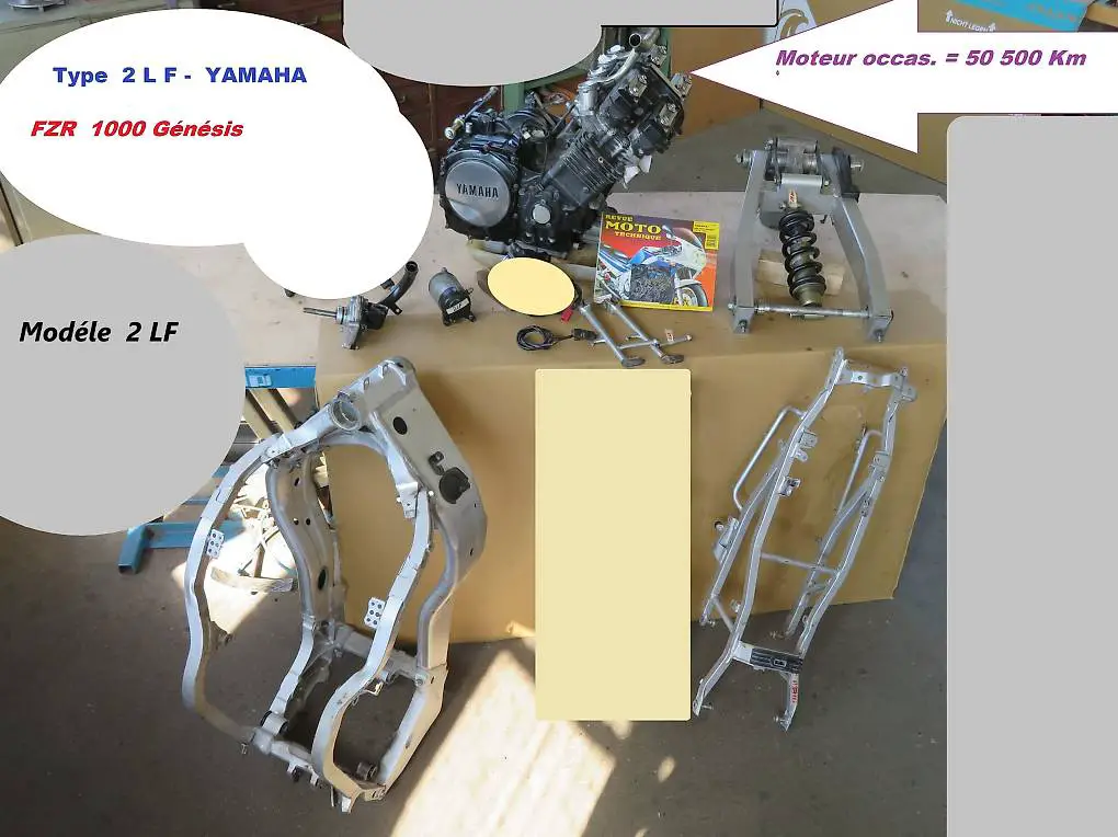 FZR1000Génésis+YAMAHA+Type2LF/3CB+1987/88/Motor+Teile occas.