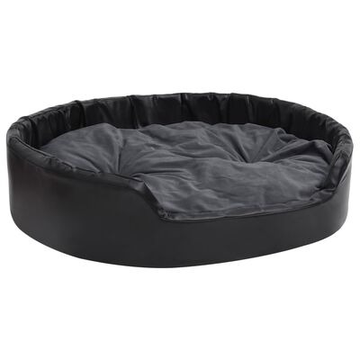  vidaXL Hundebett Schwarz-99x89x21 cm Plüsch und Kunstleder