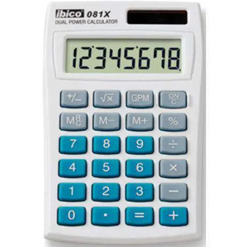 IBICO Taschenrechner 081X 8-stellig lichtgrau-blau