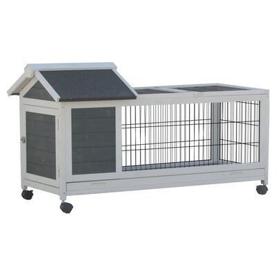  vidaXL FLAMINGO Kaninchenstall Honey Rustic 115x55x64,5 cm Grau