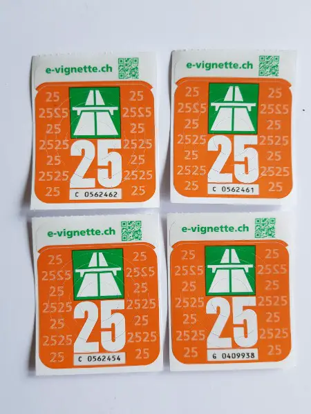 4 x Autobahnvignette Vignette 2025