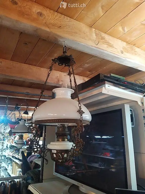 Antike Petrol Hängelampe ideal für Alphütte Maiensäss etc.