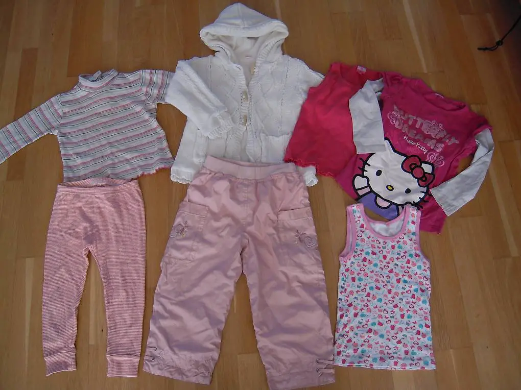 Strickjacke, Top, Leggins, Hello Kitty, Hose 86 / 92