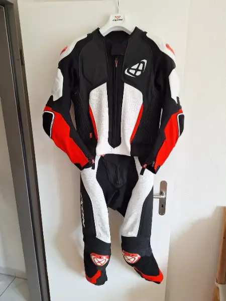 IXON Motorrad Lederkombi weiss-rot Gr. M Zweiteilig