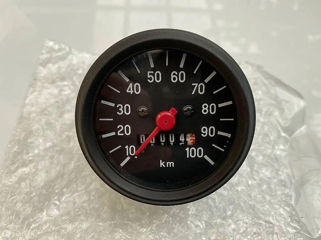 Tacho Ø 60 mm bis 100 km/h schwarz mit Beleuchtung