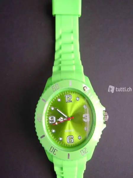 Silikonuhr, UNGETRAGEN, aus Sammlung, hellgrün