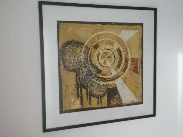 Esther Ingold Batik Bild "Lebensbaum" auf Baumwolle