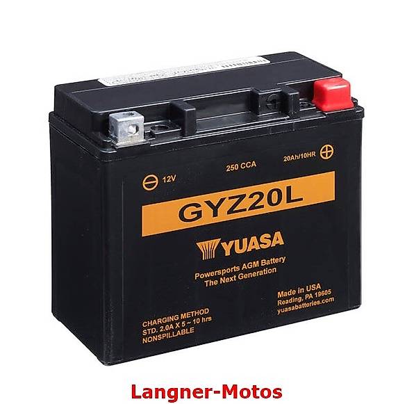 motorrad gel batterie yuasa gyz20l ytx20l-bs ytx20hl-bs 6598